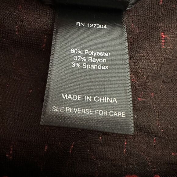 Ali Miles Top Shirt Womens Large Red Black Textured Tunic Artisan Abstract - Picture 7 of 12